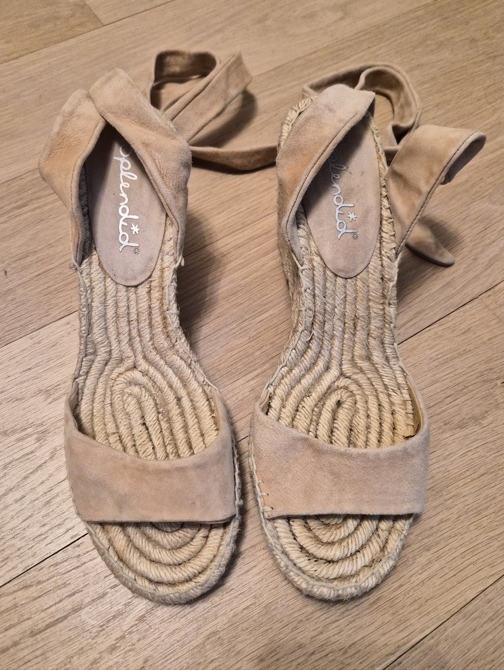 Splendid Tan Suede Espadrille Wedge Sandals